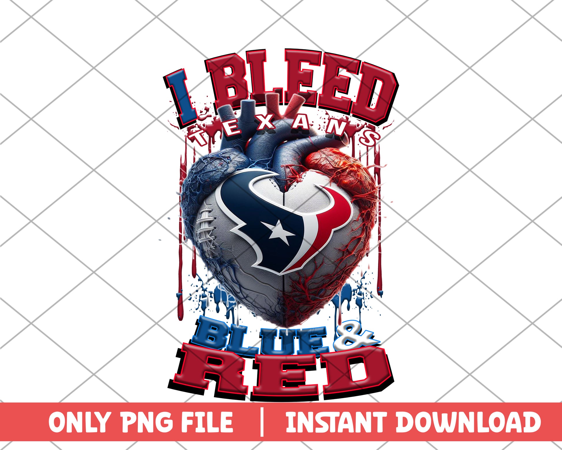 I bleed texans blue & red png, Houston Texans png