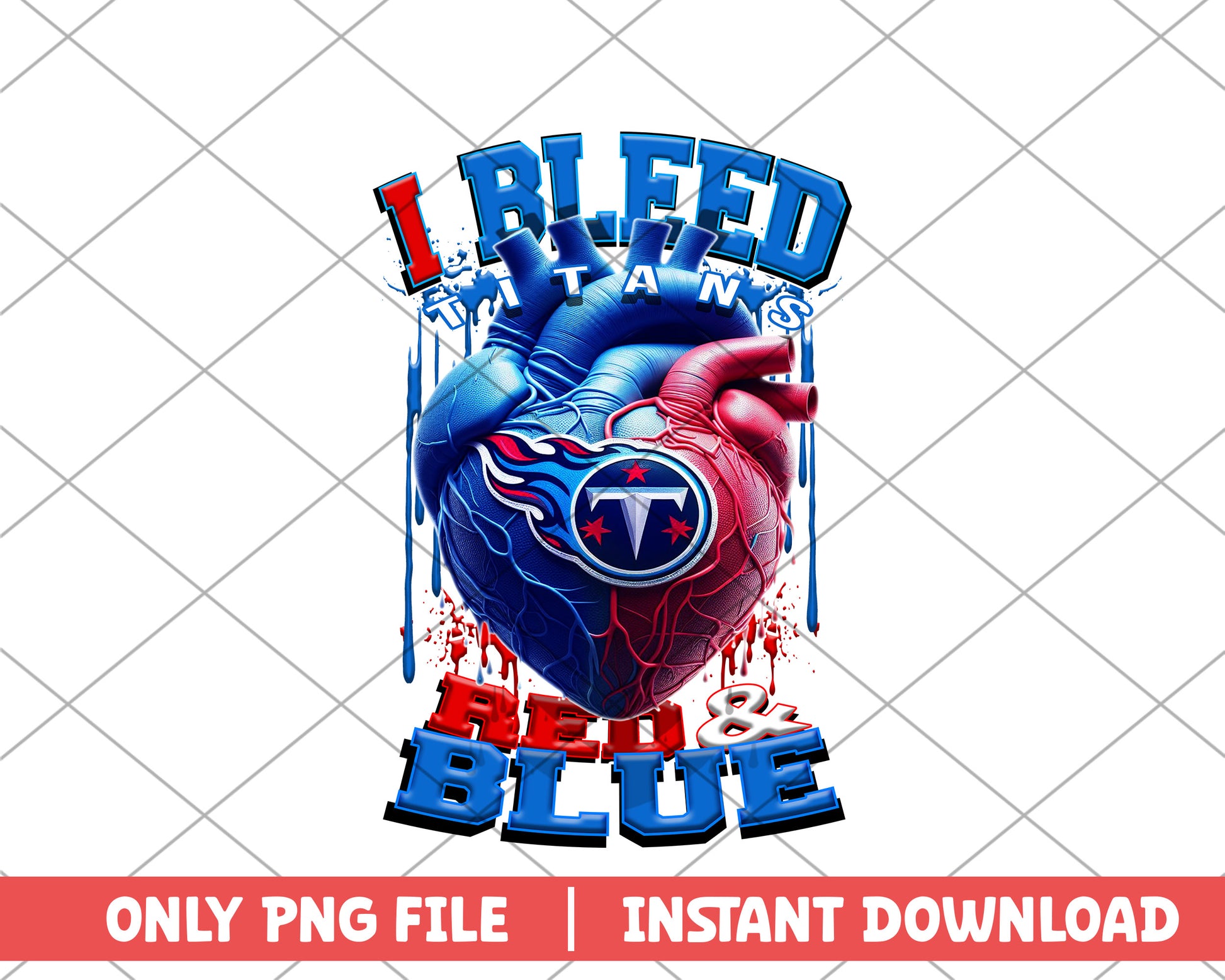 I bleed titans red & blue png, Tennessee Titans png