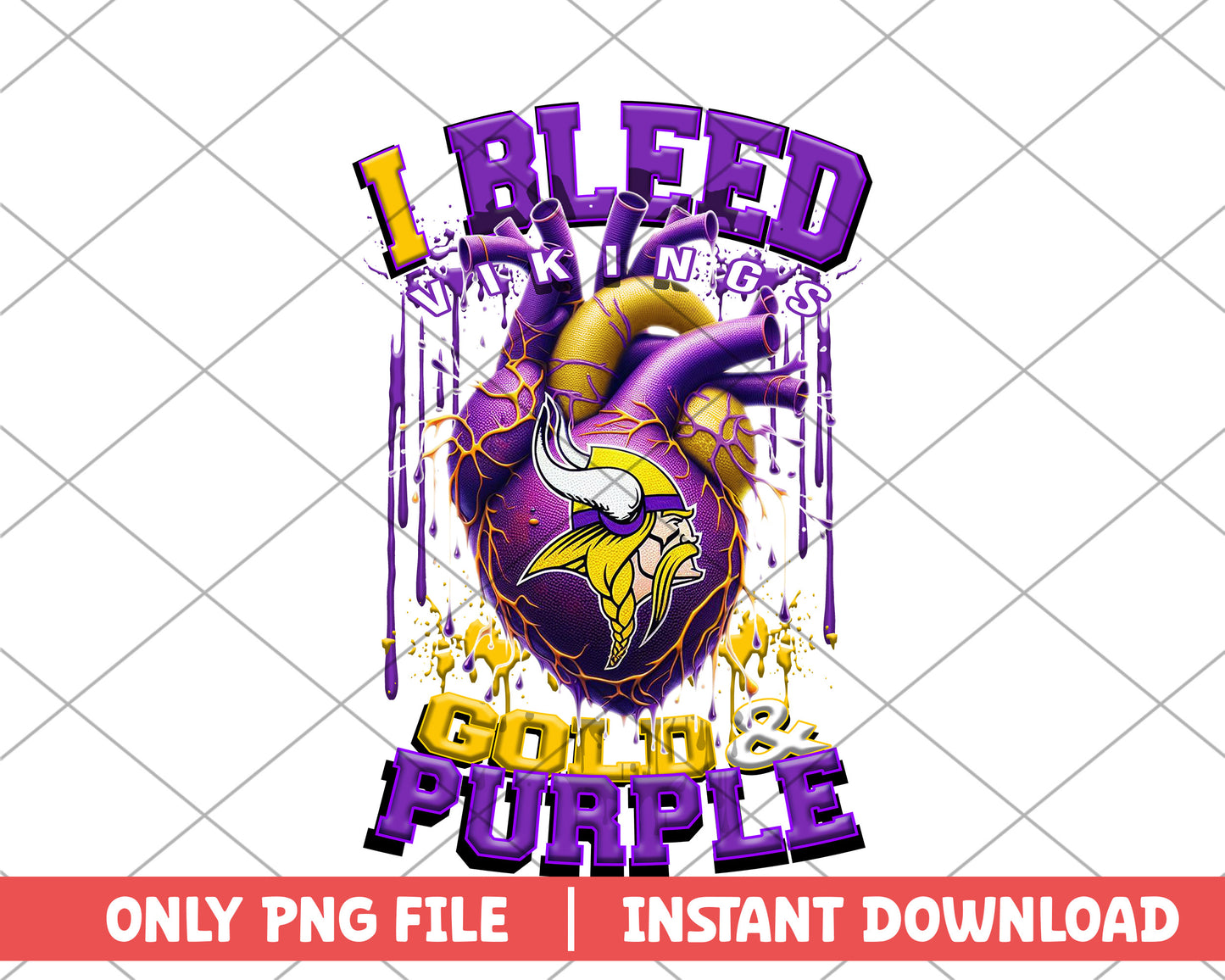 I bleed vikings gold & purple png, Minnesota Vikings png