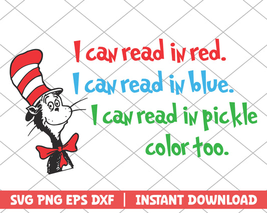 I can read in red dr.seuss svg 