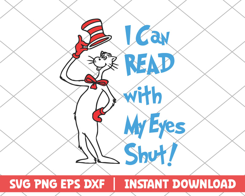 I can read with my eyes shut svg 