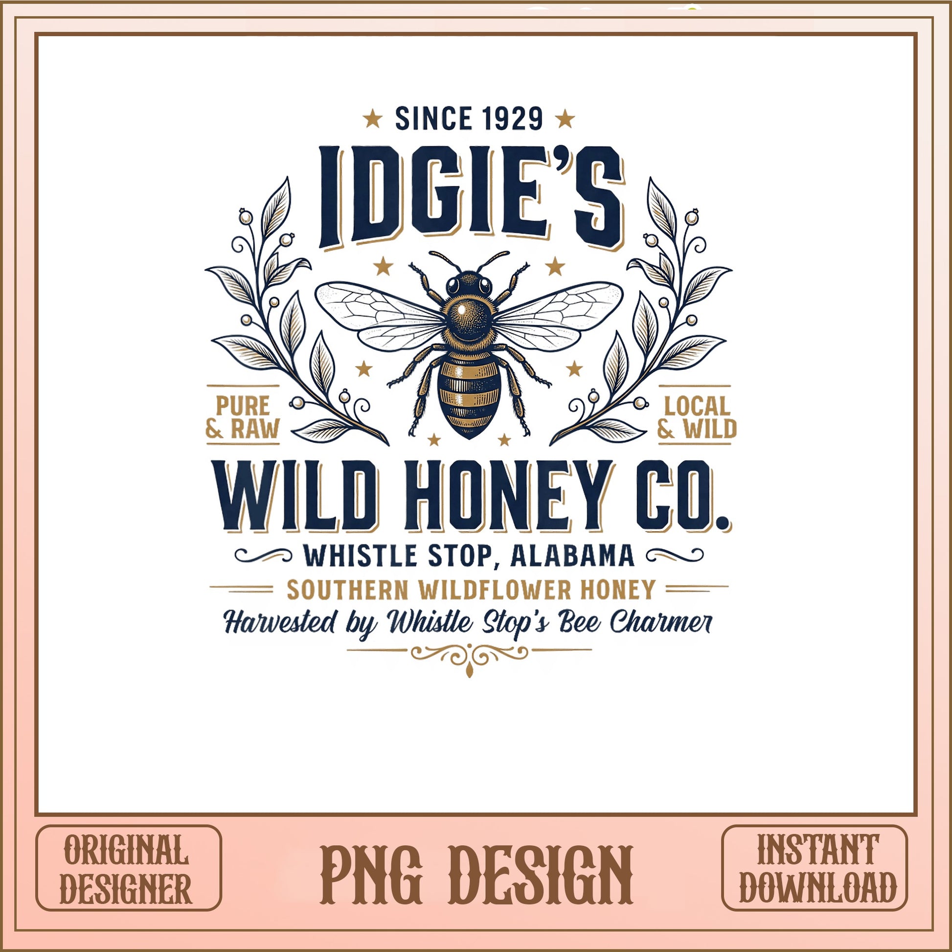 Idgies Wild Honey Co Whistle Stop PNG, Bee PNG, Southern PNG