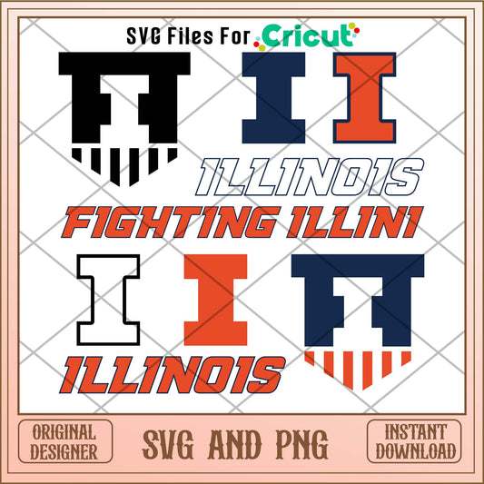 Illinois Fighting Illini svg, Illinois Fighting Illini svg bundle, NCAA svg