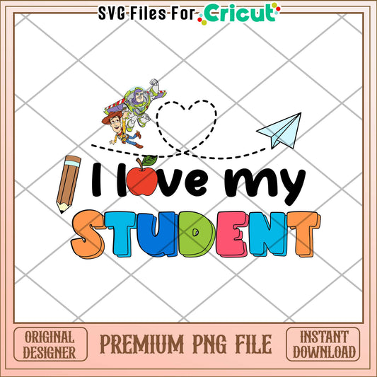 I love my student png, mickey character png, mickey school png