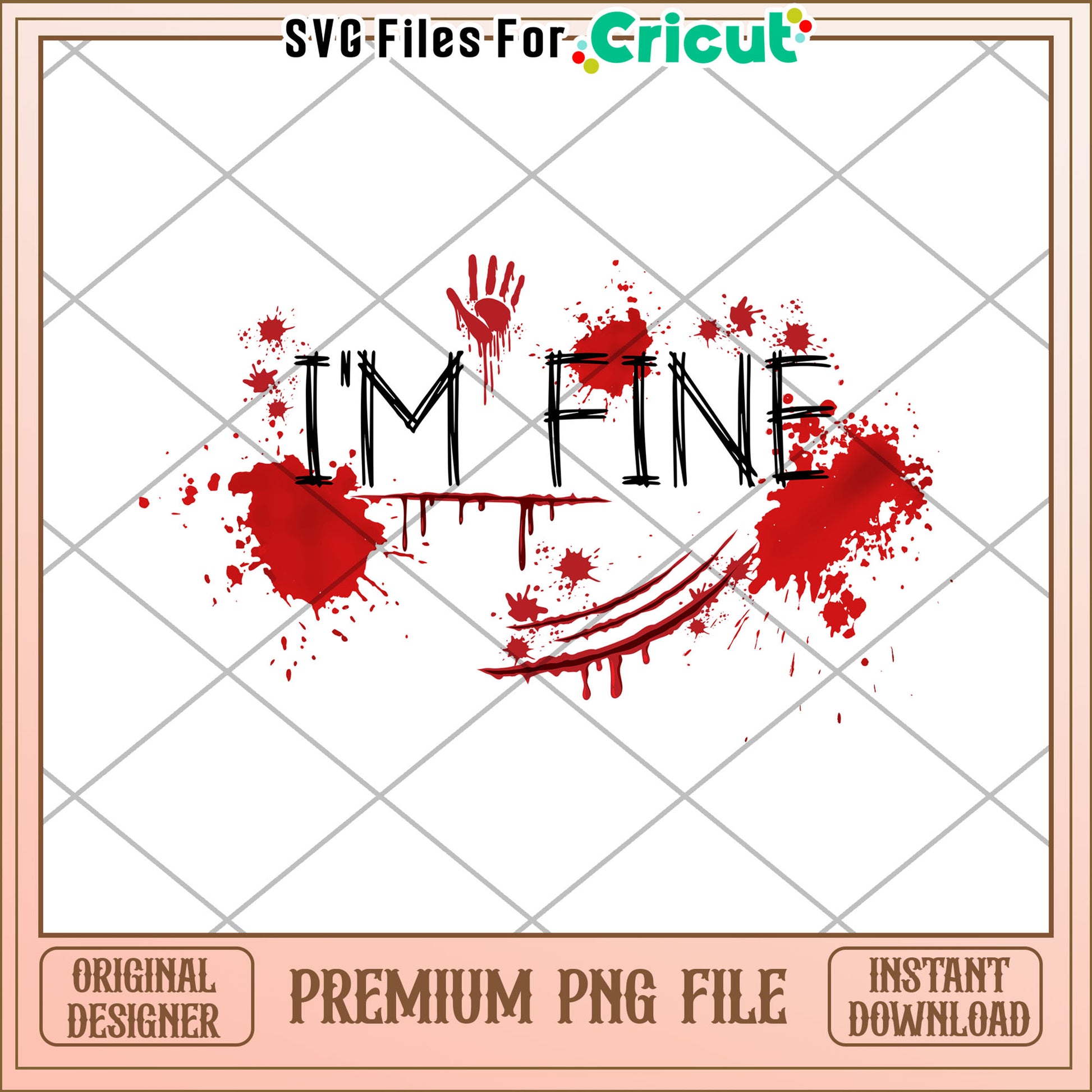 Im fine png, halloween design png, horror halloween png