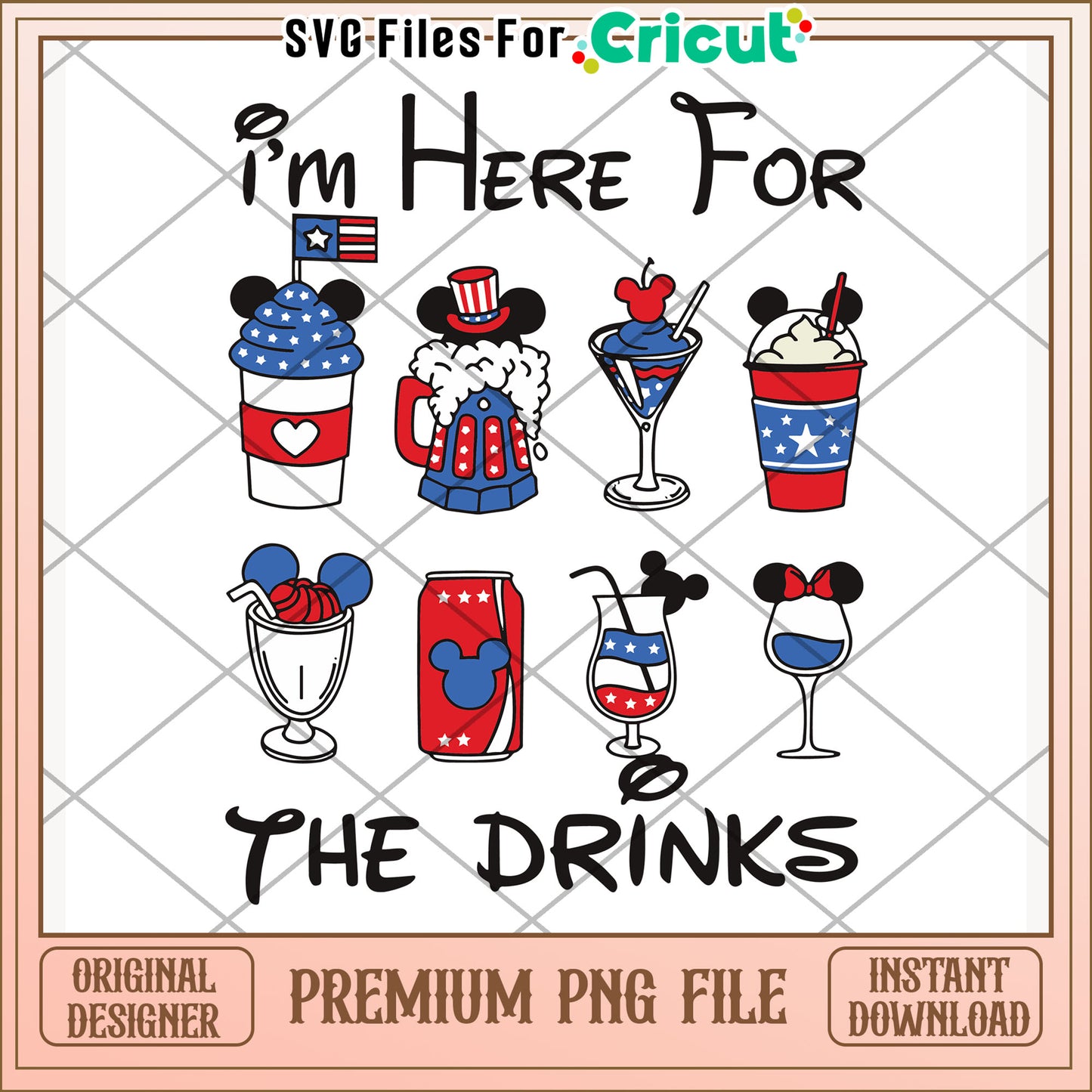 Im here for the drinks png, fun slogan png, party vibe png