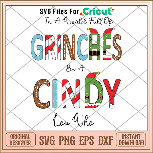 In A World Full Of Grinches Funny Christmas Svg, santa xmas svg