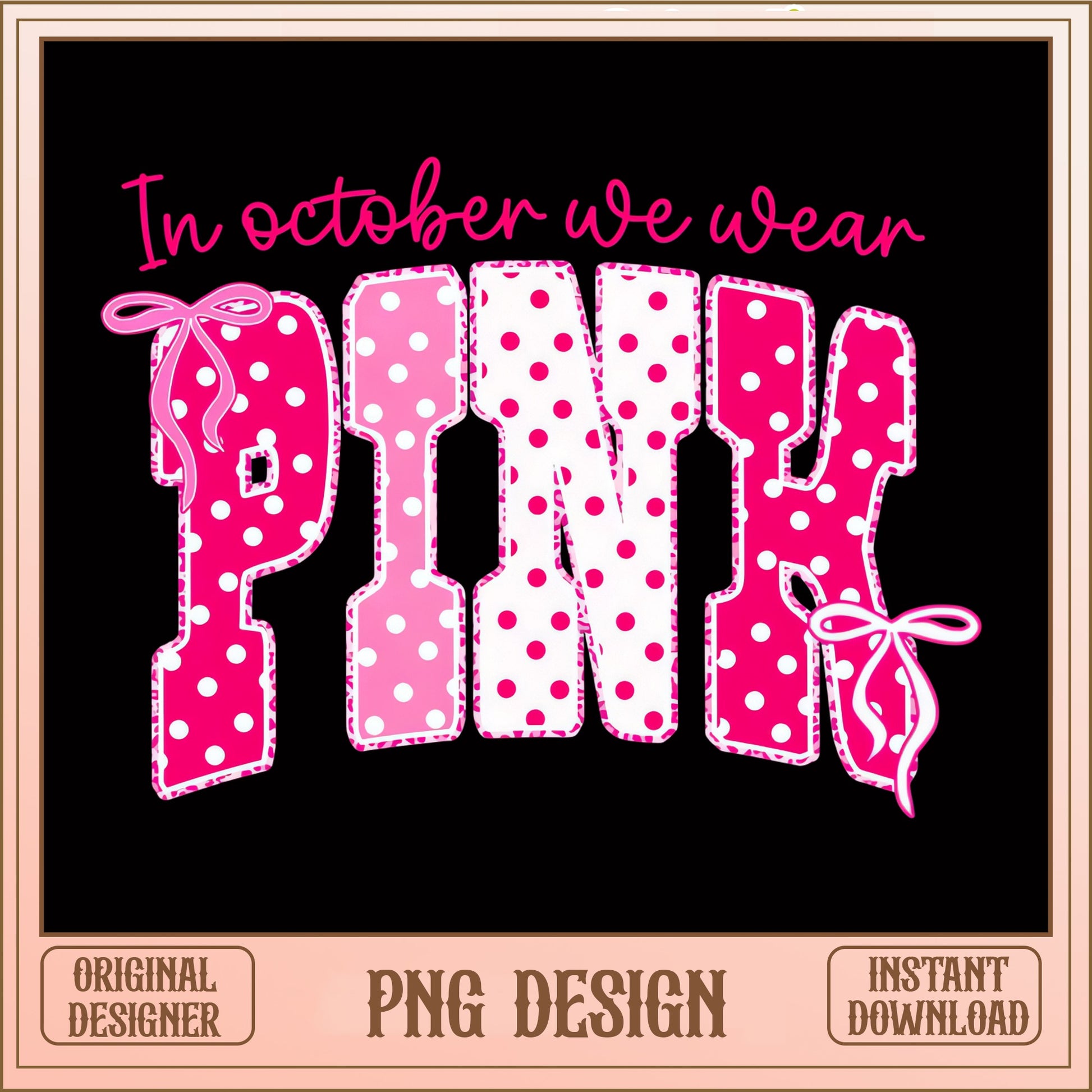 In October We Wear Pink PNG, Breast Cancer Awareness PNG, Pink Ribbon PNG