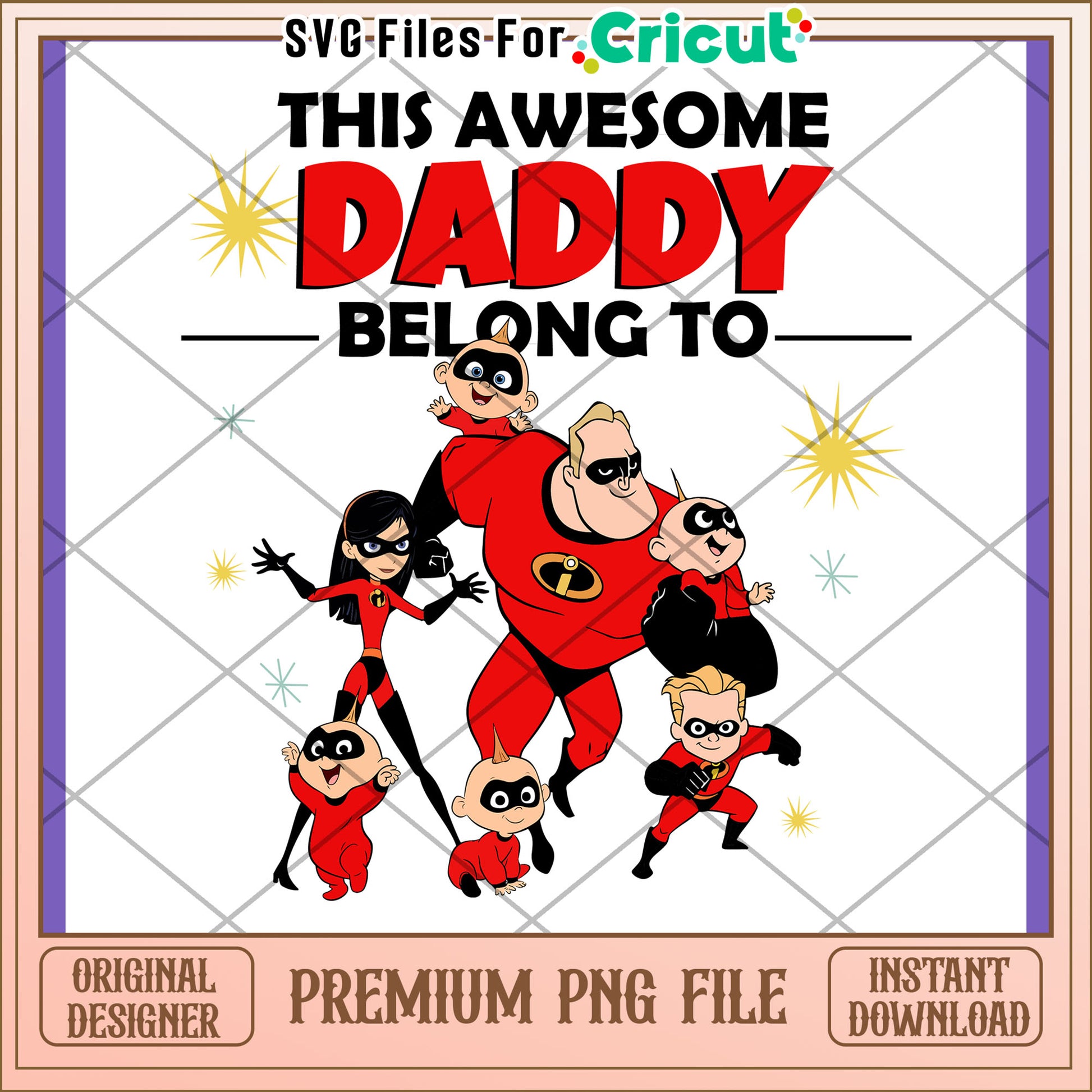 Incredibles Family PNG Daddy Design