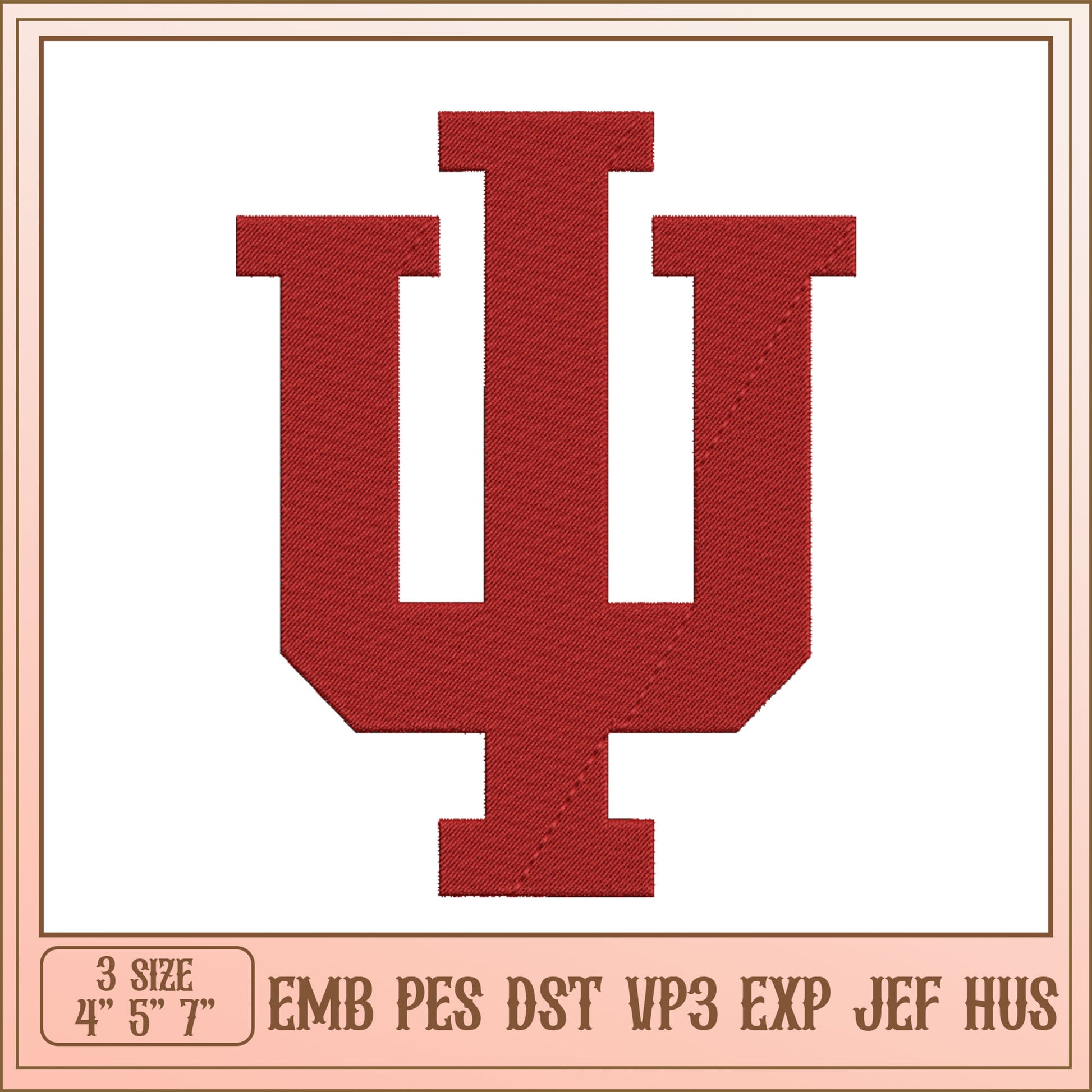 Indiana U Embroidery Design