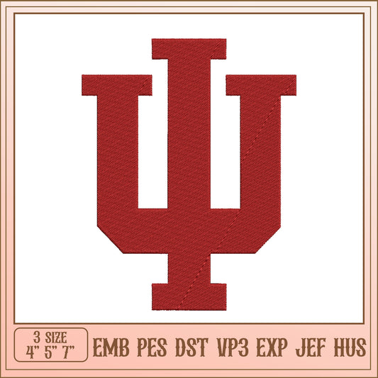 Indiana U Embroidery Design
