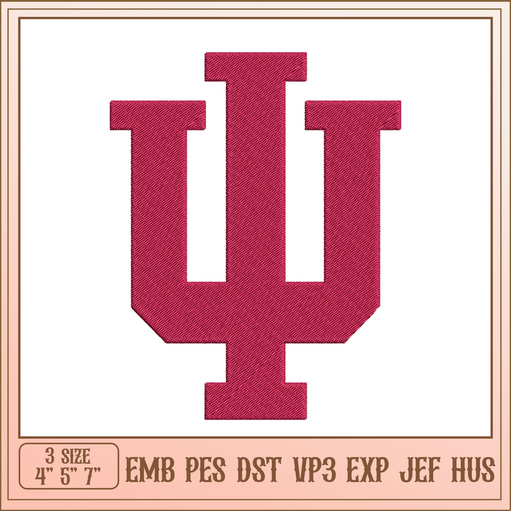 Indiana University IU Embroidery Design