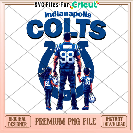 Indianapolis Colts Family Illustration, Premium PNG Instant Download