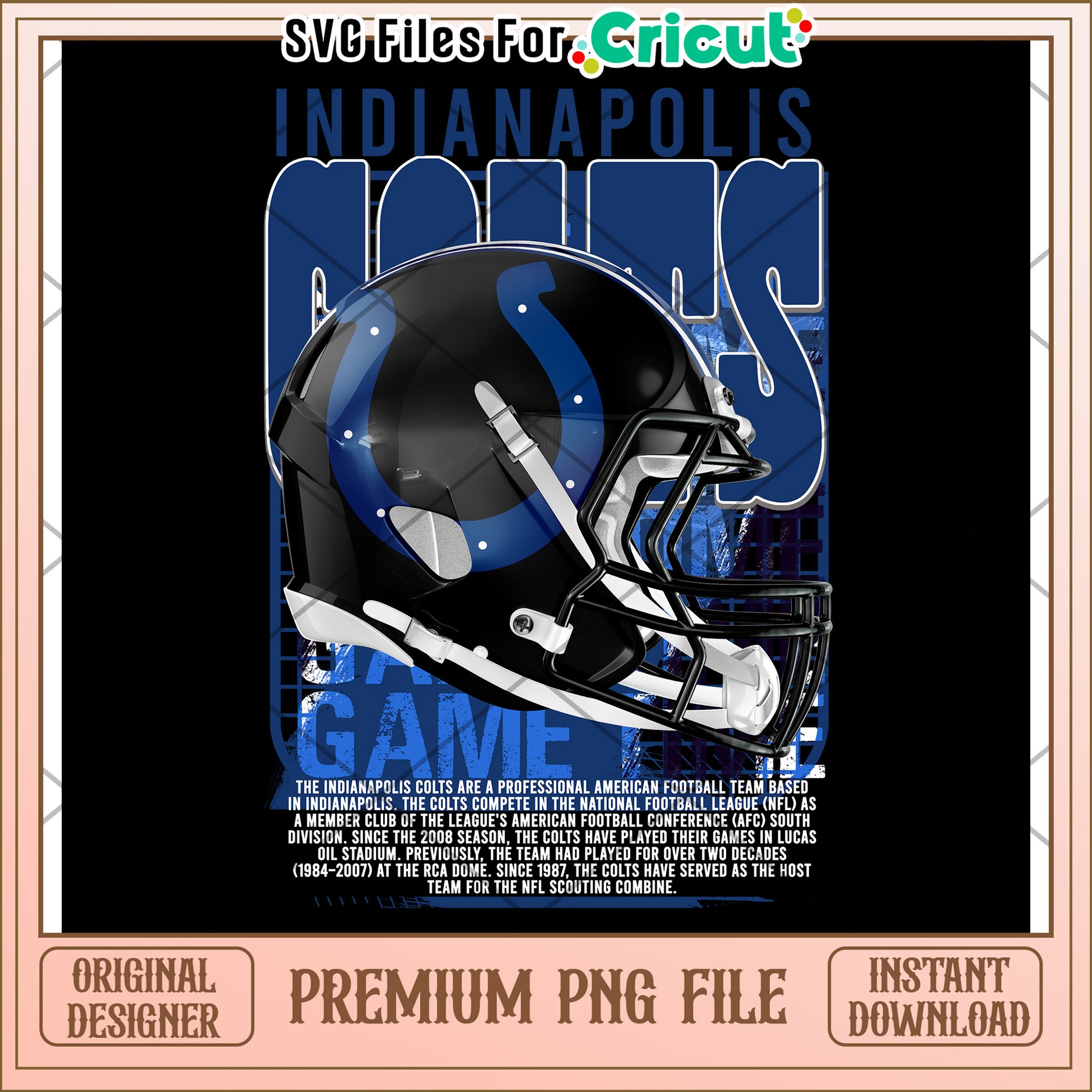 Indianapolis Colts Helmet PNG File for Cricut, Instant Download Available