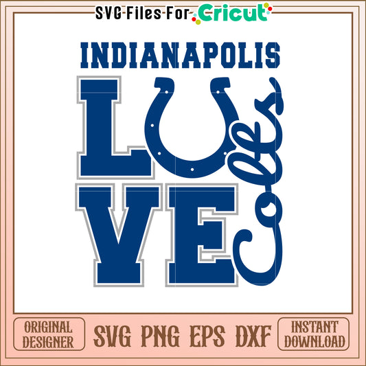 Indianapolis Colts Love SVG Design