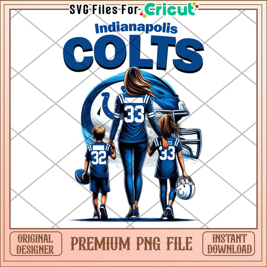 Indianapolis Colts family design for sports fans, premium PNG download