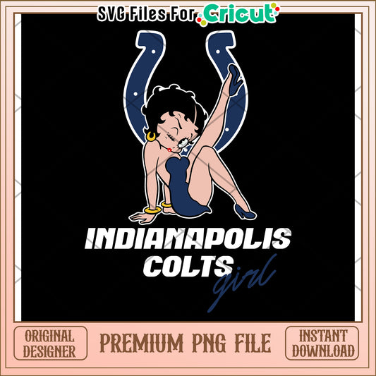 Indianapolis Colts girl PNG design, perfect for crafting projects