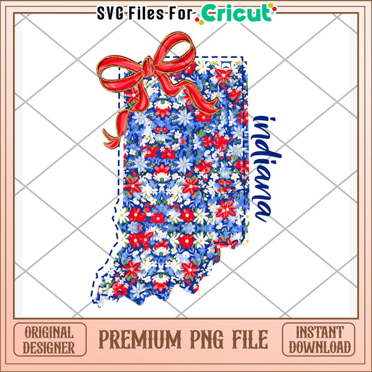 Indiana state design png, hoosier state png, usa map png