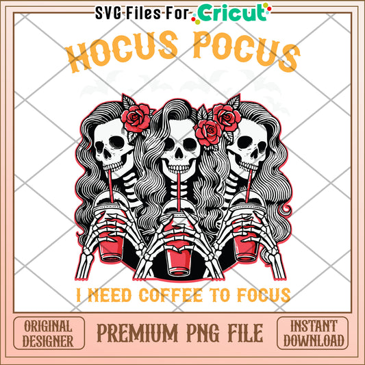I need coffe to focus png, halloween decorations png, halloween cartoon png