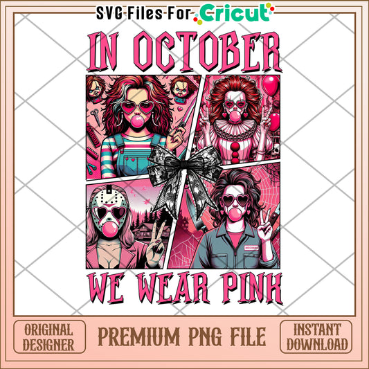 In october wear pink png, halloween jokes​ png, halloween drawings​ png