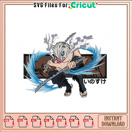 Inosuke Demon Slayer Embroidery Design