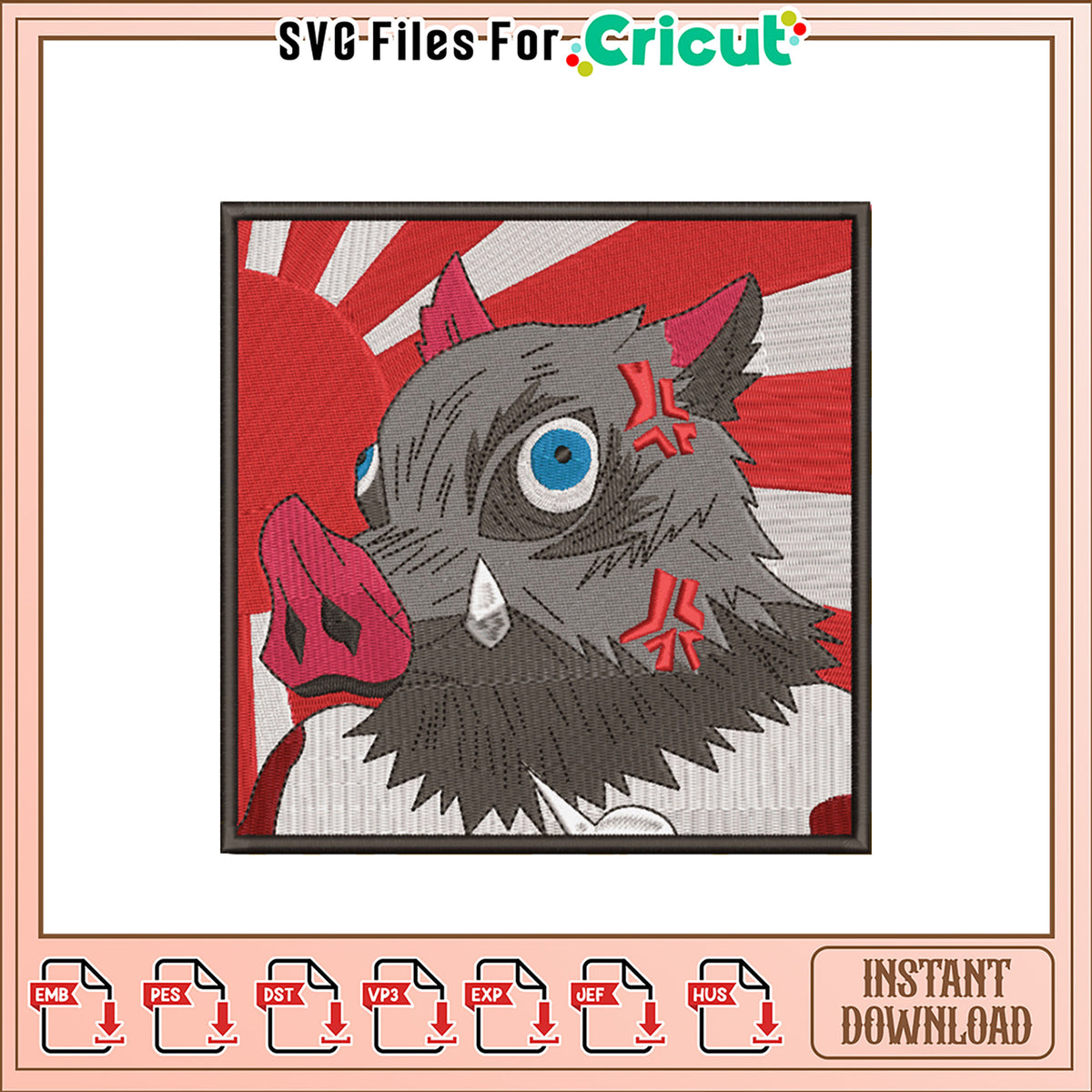 Inosuke Van Pattern Inosuke Embroidery Design Instant Download – svg files for cricut