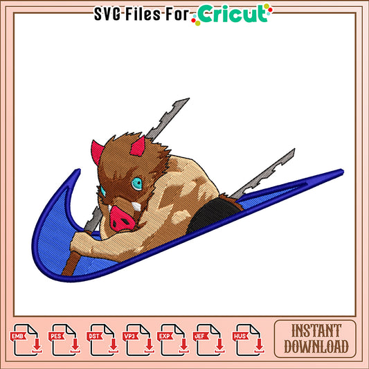 Inosuke Nike Embroidery Design Instant Download