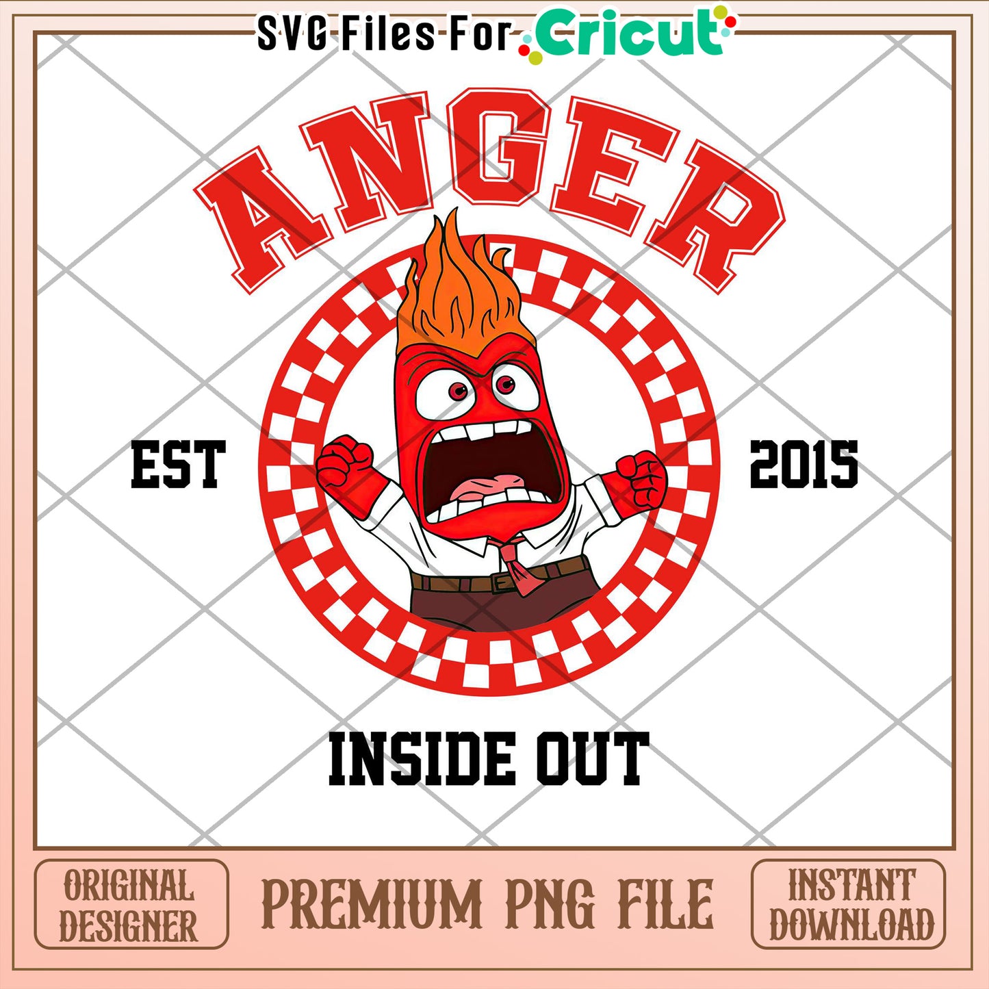 Inside Out Anger PNG Cricut Design