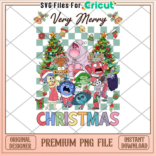 Inside Out Christmas PNG Cricut File