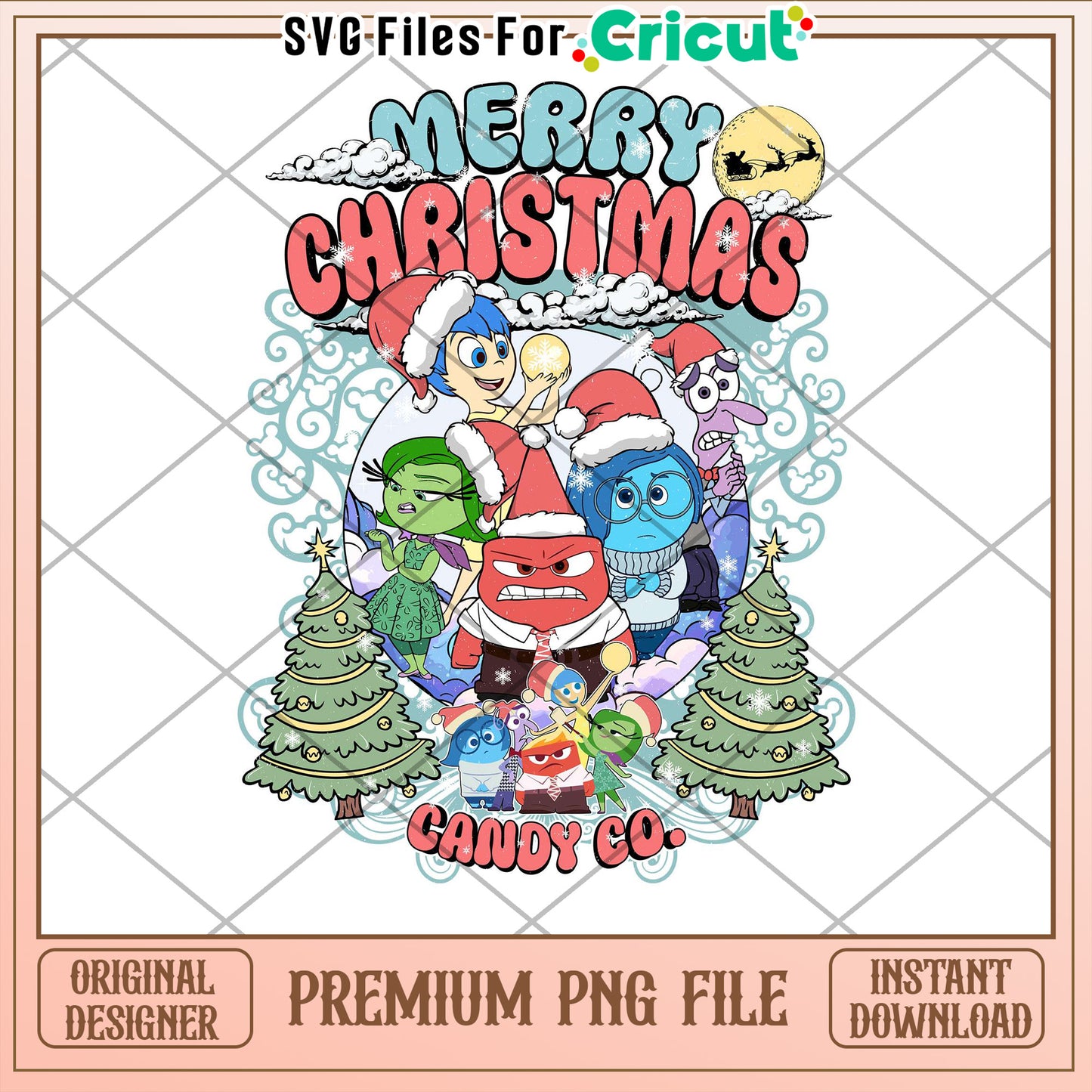 Inside Out Christmas PNG Sublimation