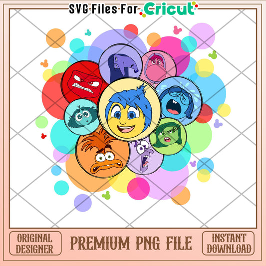 Inside Out Emotions PNG Cricut File