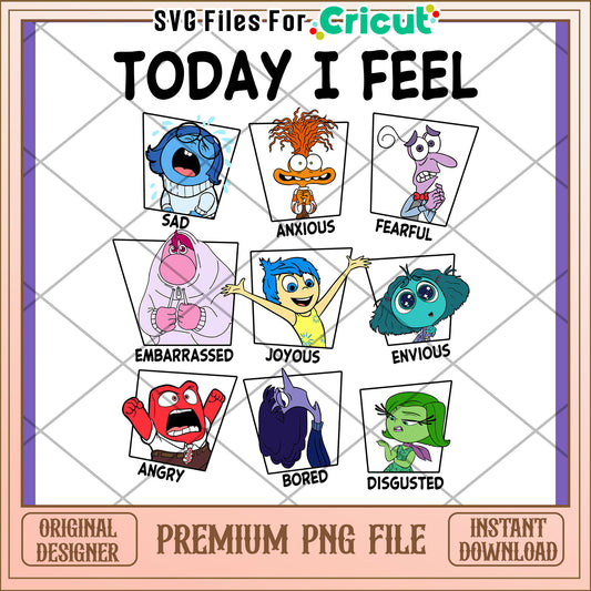 Inside Out Emotions PNG Design