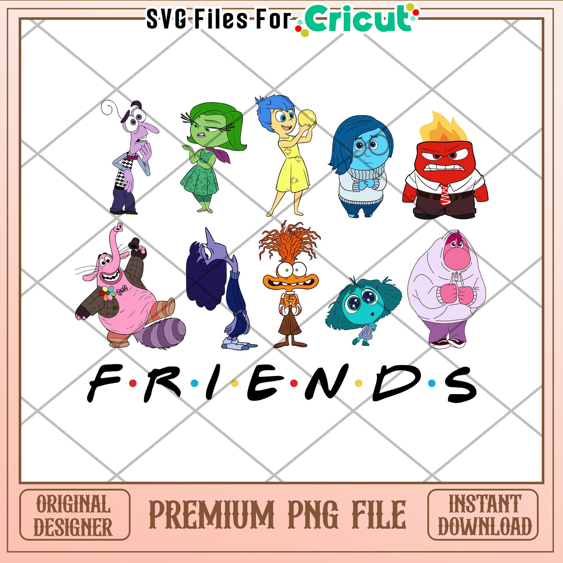 Inside Out Friends PNG Cricut File