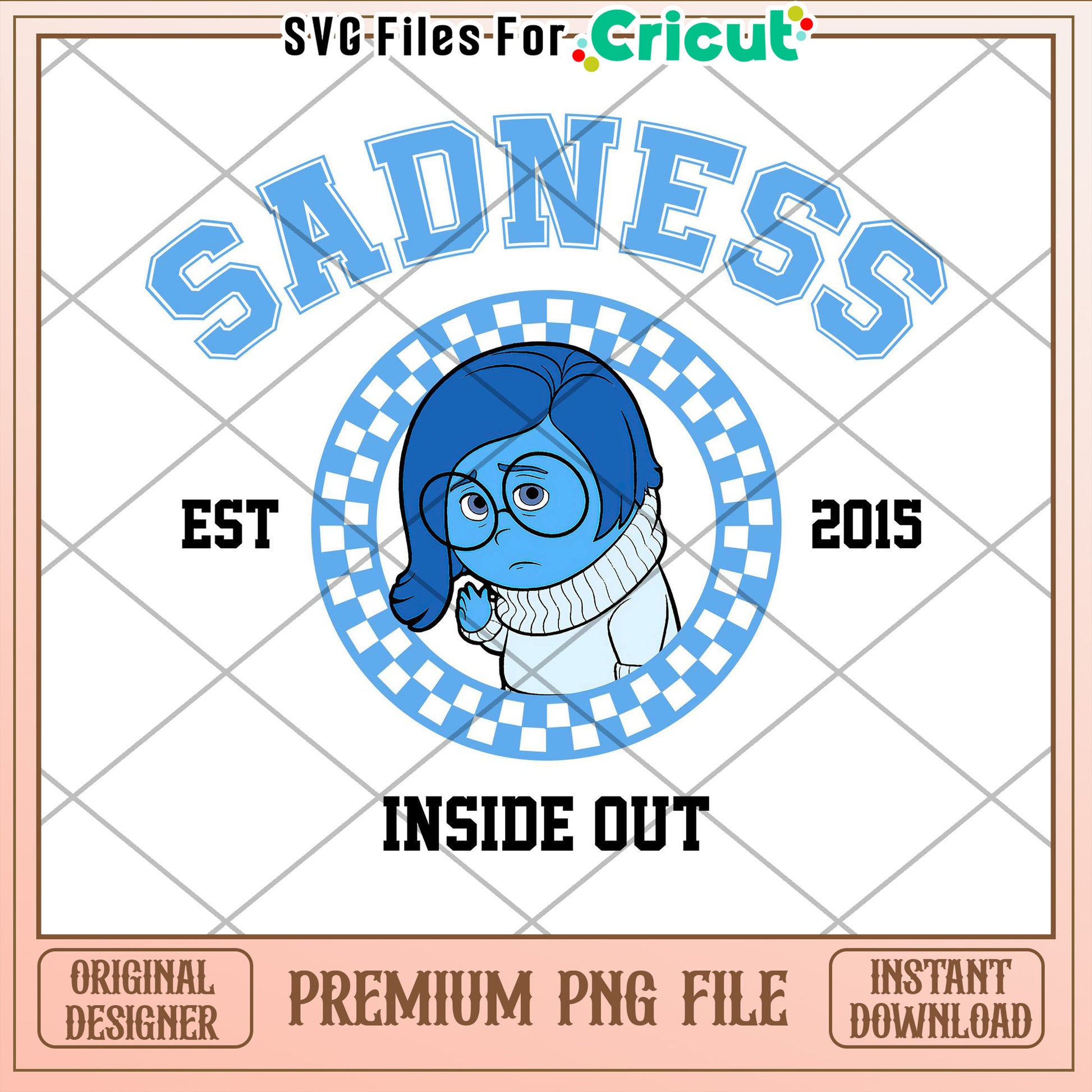 Inside Out Sadness PNG Cricut File