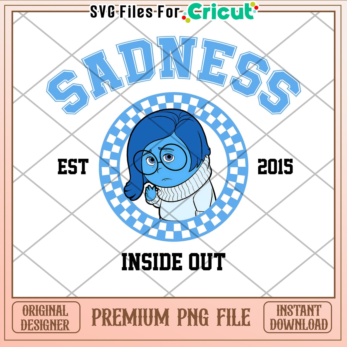 Inside Out Sadness PNG File for Cricut Crafting Instant Download