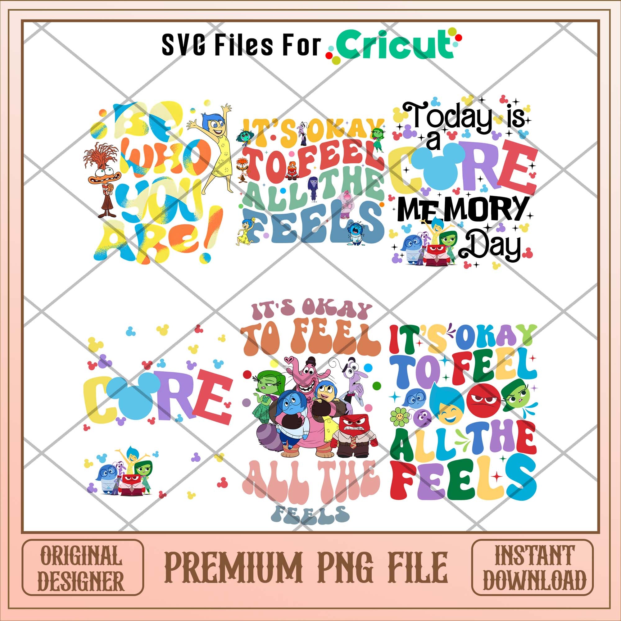 Disney Inside out 2 core png bundle – svg files for cricut