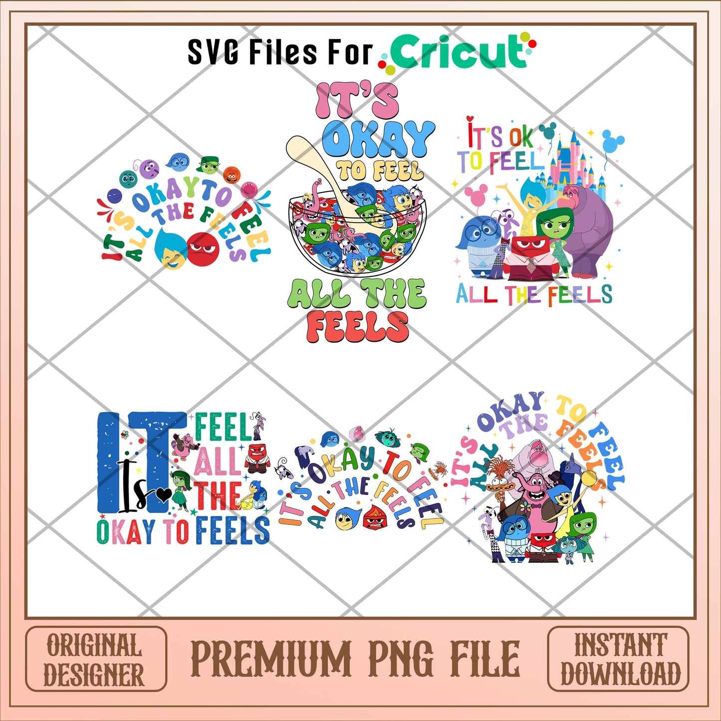 Disney Inside out 2 okay to feel png bundle