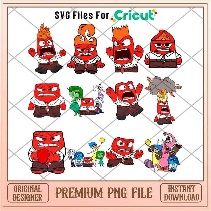 Inside Out File Room Disney Anger Inside out 2 png bundle – svg files for cricut