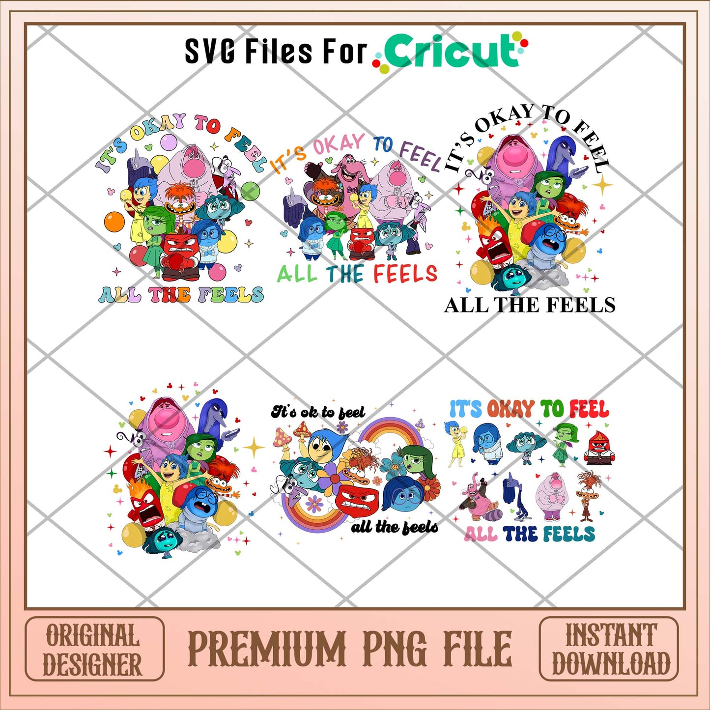 Disney Inside out 2 all the feels png bundle