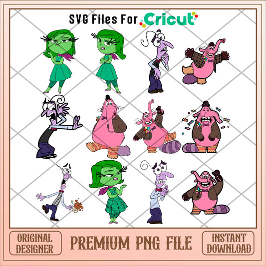 Disney Cute Characters Inside out 2 png bundle