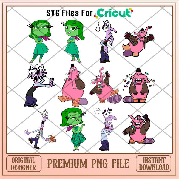 Disney Cute Characters Inside out 2 png bundle – svg files for cricut