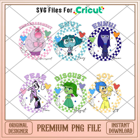 Disney Inside out 2 circle logo name png bundle