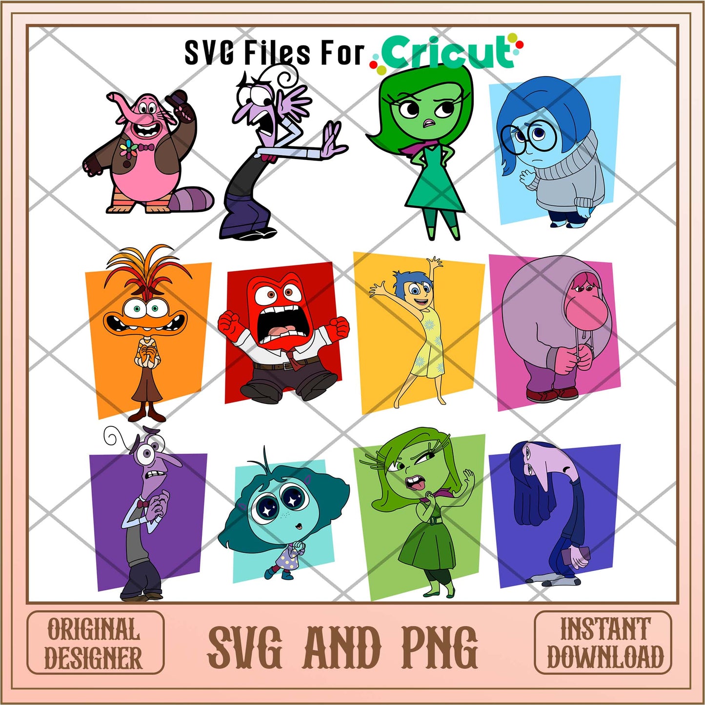 Disney Inside out 2 cute characters svg bundle