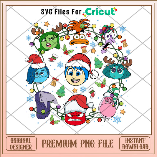 Inside out on christmas png, inside out characters png, christmas png