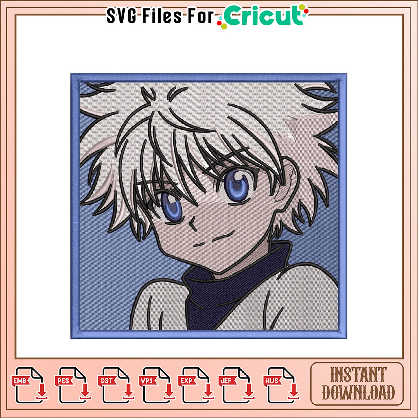 Instant Download Anime Character Embroidery Design File