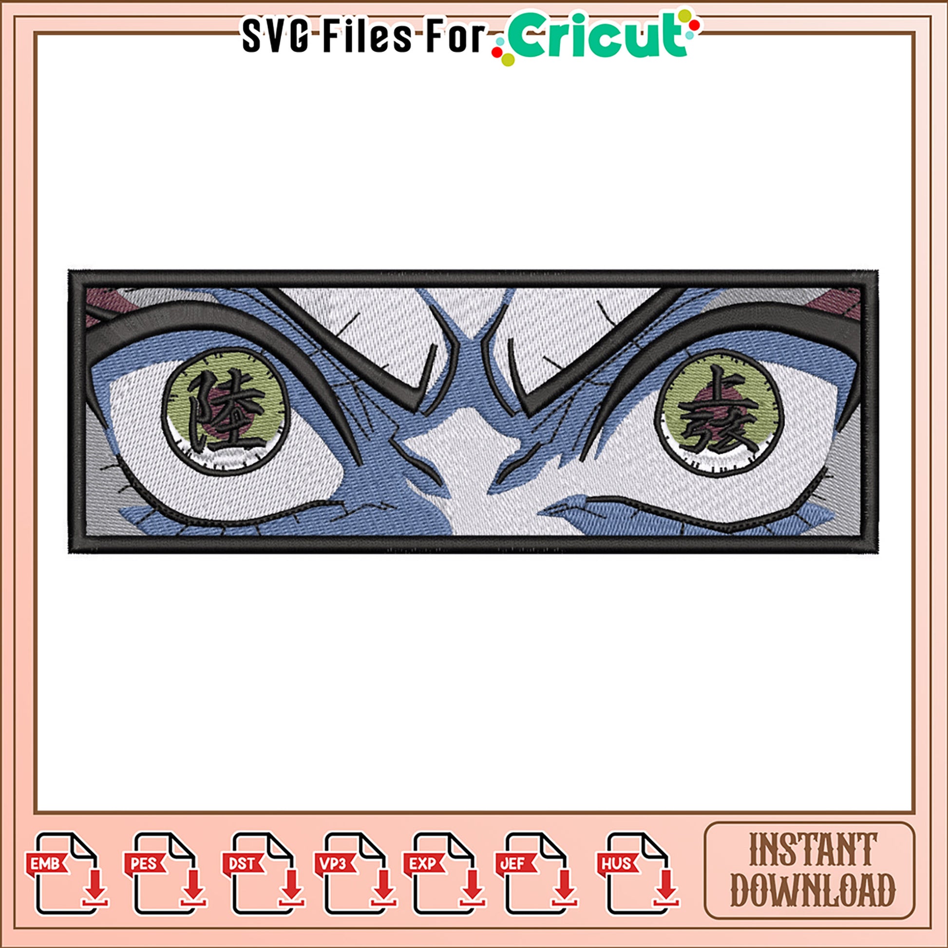 Intense Eye Embroidery Design Instant Download File