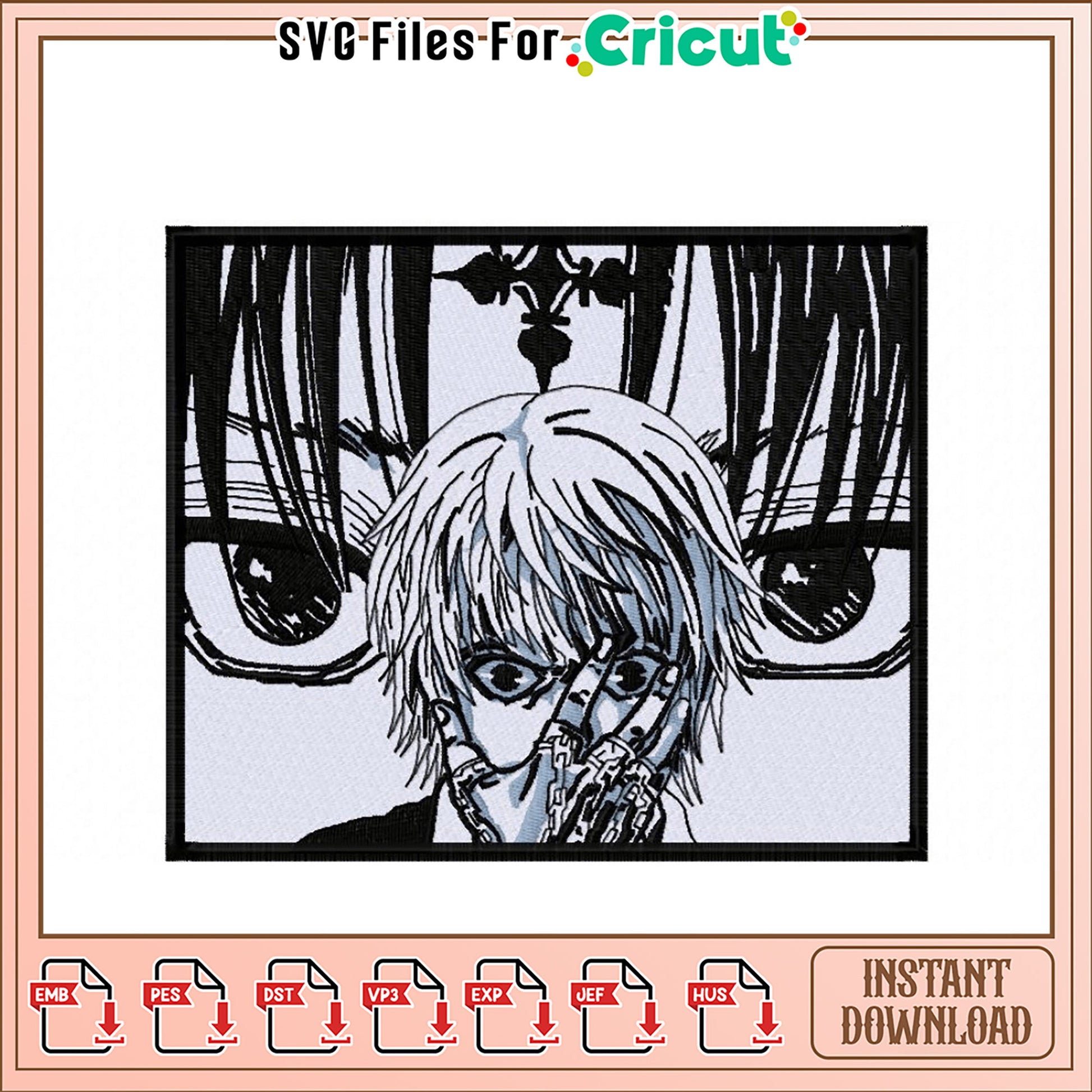 Intricate Anime Embroidery Design for Creative Projects