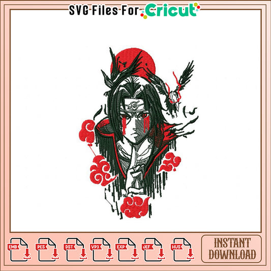 Intricate Embroidery Design of a Mysterious Character