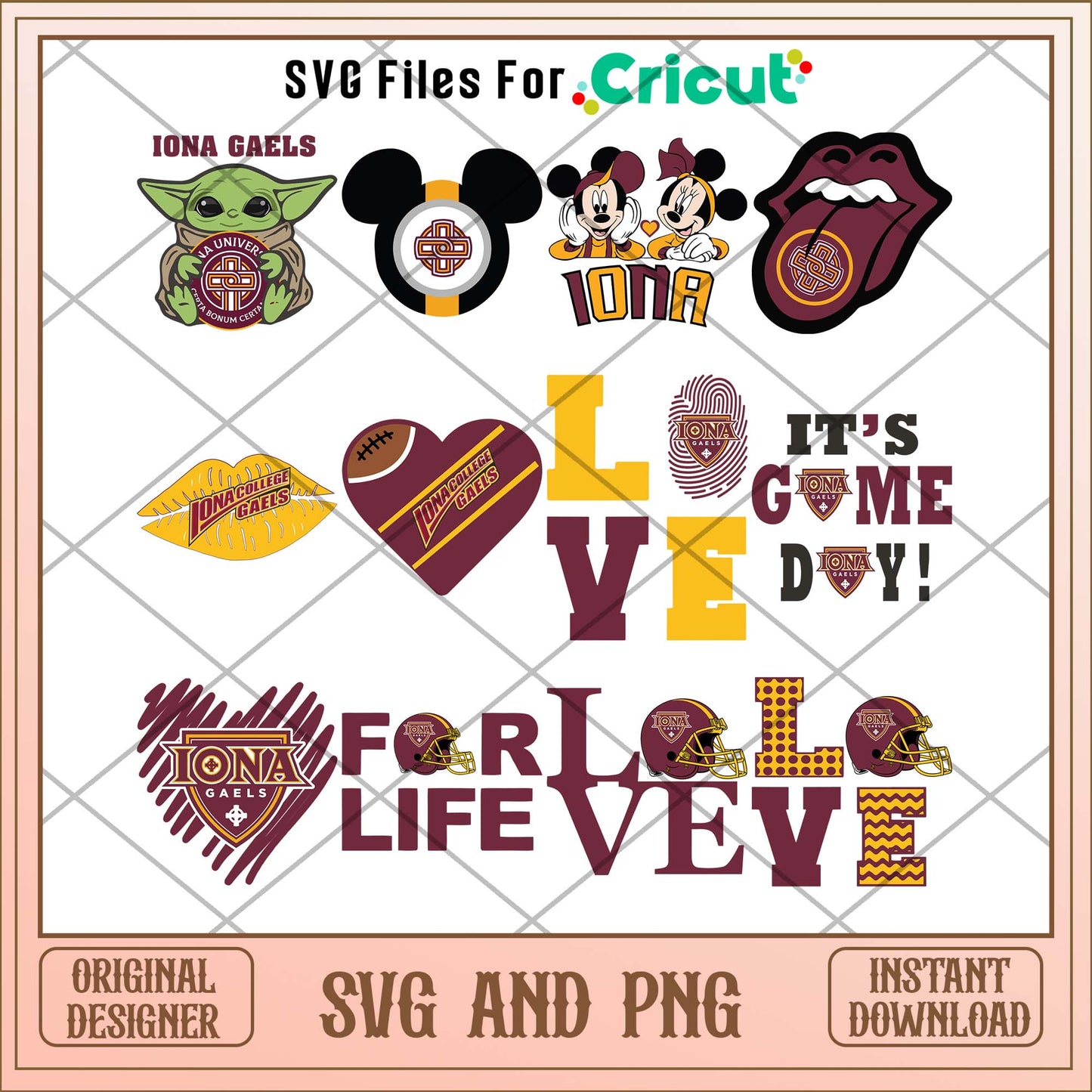 Iona Gaels love svg, Iona Gaels svg bundle, NCAA svg