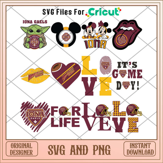 Iona Gaels love svg, Iona Gaels svg bundle, NCAA svg
